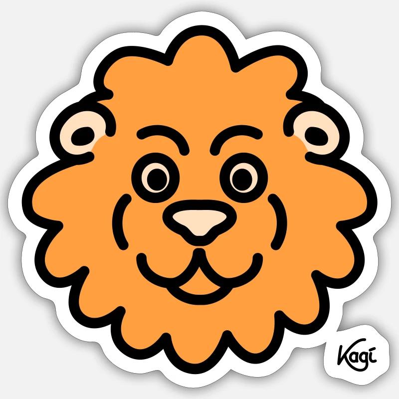 Lion Large - Sticker size S (10 x 10 cm) - white matte