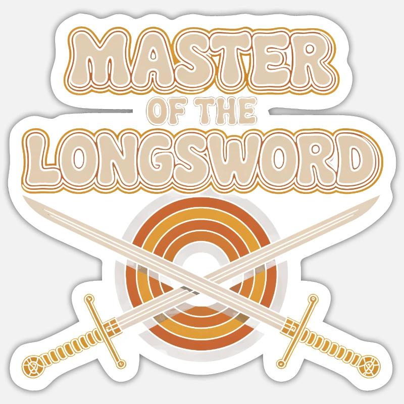 Maître de l’Épée Longue - Sticker taille S (10 x 10 cm) - blanc mat