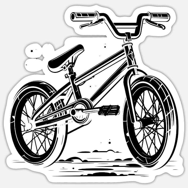 Vélo BMX - Sticker taille S (10 x 10 cm) - blanc mat