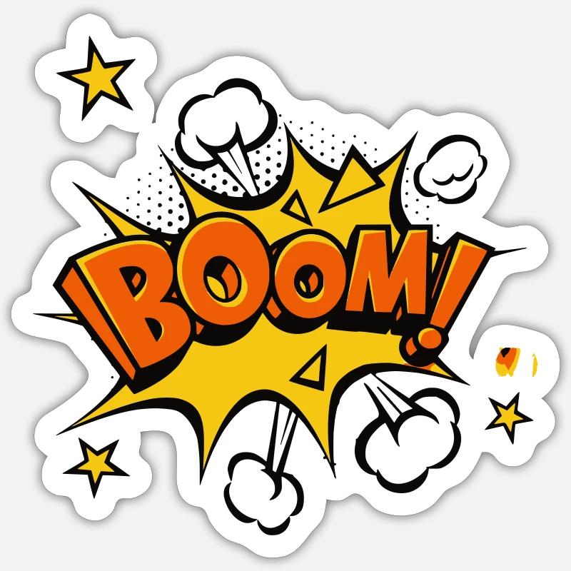 Boom Comic Explosion - Sticker taille S (10 x 10 cm) - blanc mat