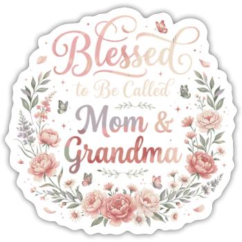 Mom & Grandma | Mom and Grandma Gift - Sticker size S (10 x 10 cm) - white matte - Front