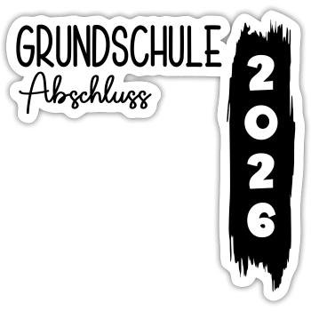 Grundschule Abschluss 2026 - Sticker Größe S (10 x 10 cm) - Mattweiß - Vorne
