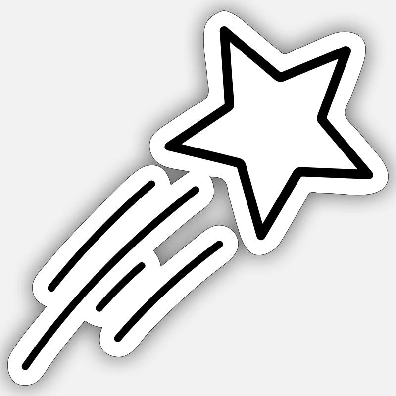 shooting star - Sticker size S (10 x 10 cm) - white matte