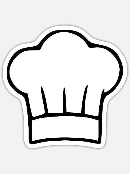 Kochmütze kochen Geschenk Koch - Sticker Größe S (10 x 10 cm) - Mattweiß