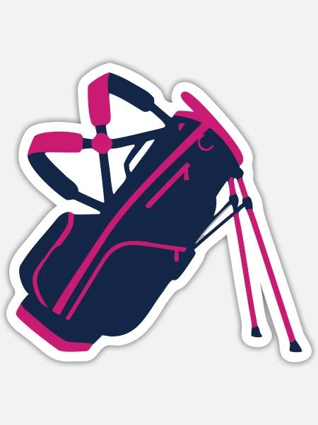 Golftasche Equipment Icon - Sticker Größe S (10 x 10 cm) - Mattweiß