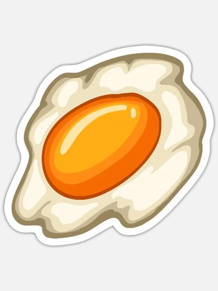 Sunny Fried Egg Illustration - Sticker Größe S (10 x 10 cm) - Mattweiß