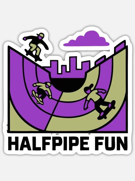 Halfpipe Skatepark Logo - Sticker Größe S (10 x 10 cm) - Mattweiß