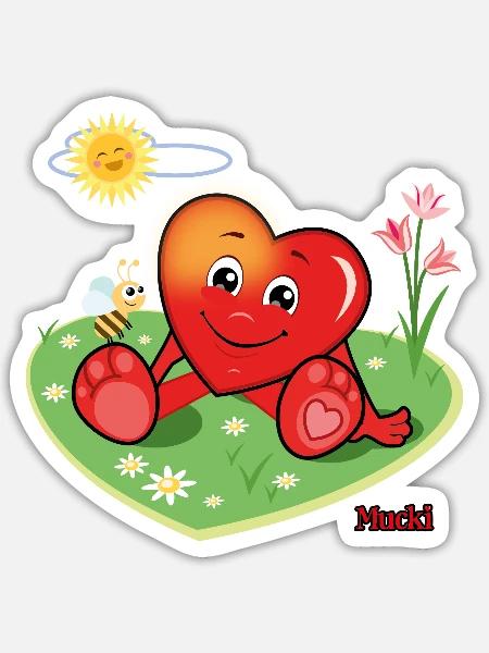 Mucki Little Bee - Sticker Größe S (10 x 10 cm) - Mattweiß