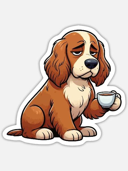 Cocker Spaniel Cockerhund Cocker Spaniel Besitzer - Sticker Größe S (10 x 10 cm) - Mattweiß