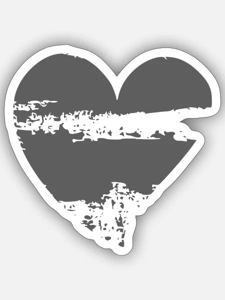 Zerfetztes Herzband - Sticker Größe S (10 x 10 cm) - Mattweiß