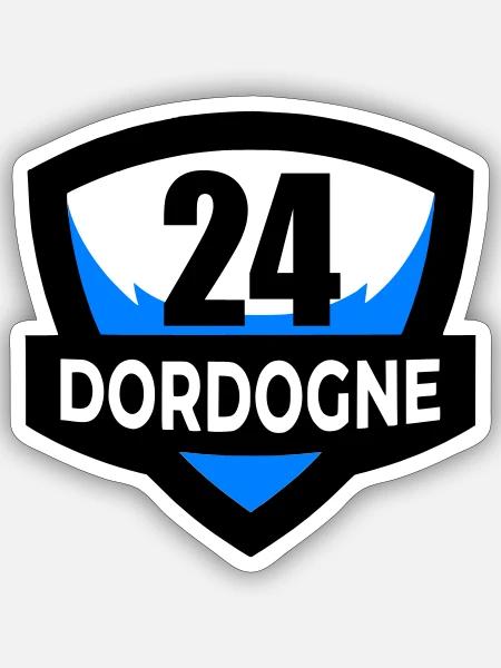 24 Dordogne - Sticker Größe S (10 x 10 cm) - Mattweiß
