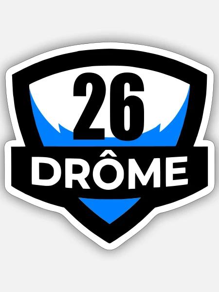 26 Drôme - Sticker Größe S (10 x 10 cm) - Mattweiß