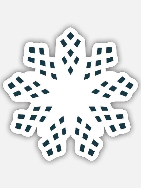 Dunkelblaue Geometrische Schneeflocke - Sticker Größe S (10 x 10 cm) - Mattweiß