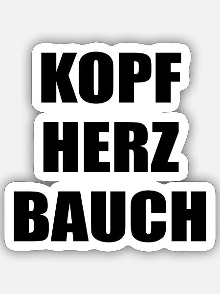 Entscheidungen Kopf Bauch Herz - Sticker Größe S (10 x 10 cm) - Mattweiß