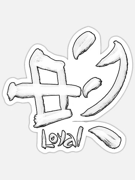 Loyalitätsbürsten-Logo - Sticker Größe S (10 x 10 cm) - Mattweiß