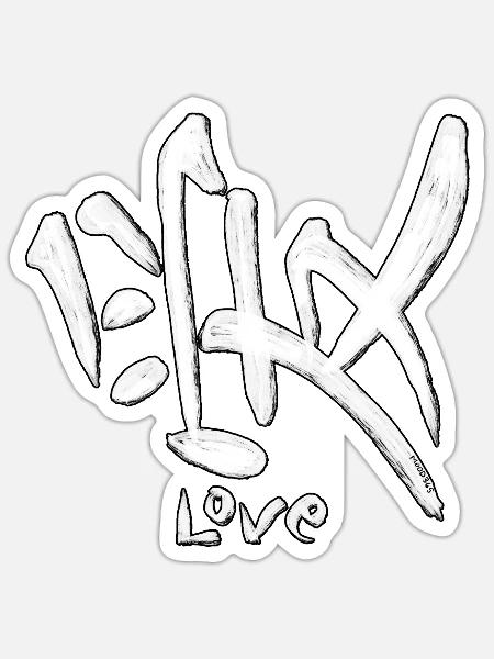 Liebes-Graffiti-Symbol: weiße Pinsel - Sticker Größe S (10 x 10 cm) - Mattweiß
