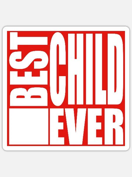 Bestes Kind Geschenk - Sticker Größe S (10 x 10 cm) - Mattweiß