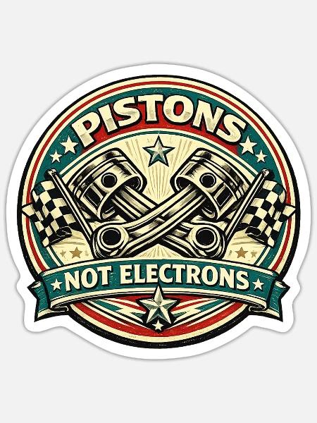 Kolben, keine Elektronen, Schachbrett. - Sticker Größe S (10 x 10 cm) - Mattweiß