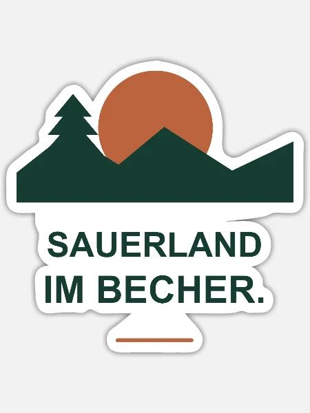 Sauerland im Becher - Sticker Größe S (10 x 10 cm) - Mattweiß