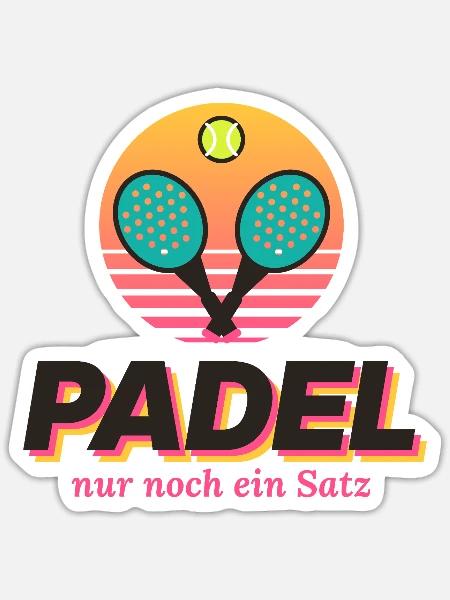 Padel Sunset Retro - Sticker Größe S (10 x 10 cm) - Mattweiß