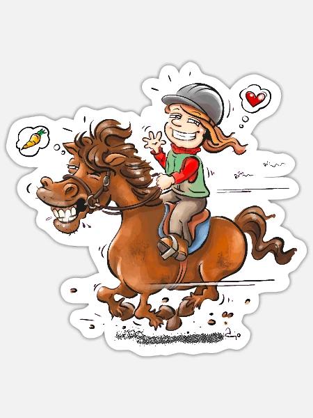 Pony Liebe - Sticker Größe S (10 x 10 cm) - Mattweiß