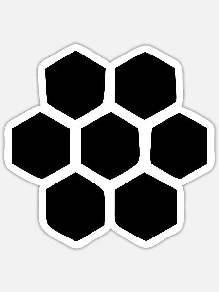 Geometrisches Bienenwabe Imker Geschenk - Sticker Größe S (10 x 10 cm) - Mattweiß
