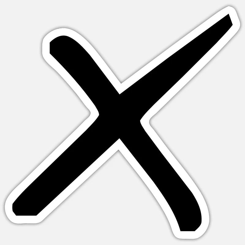 Croix élégante - Sticker taille S (10 x 10 cm) - blanc mat