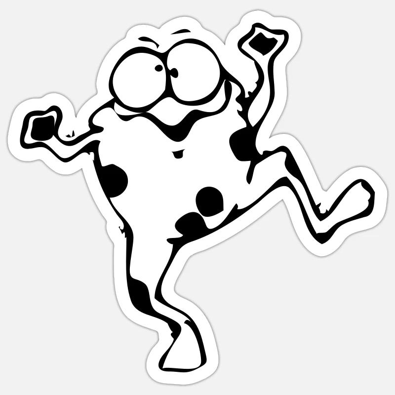 funny frog - Sticker size S (10 x 10 cm) - white matte