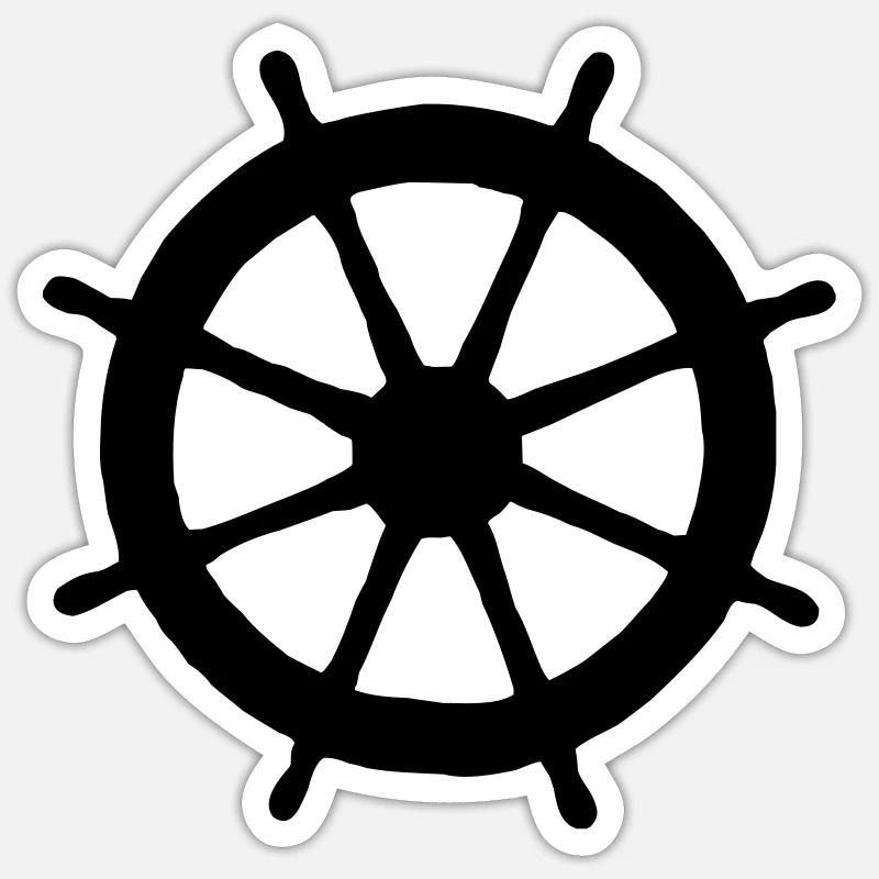 Steering Wheel Sail Sailing Sailor Sticker size S (10 x 10 cm)