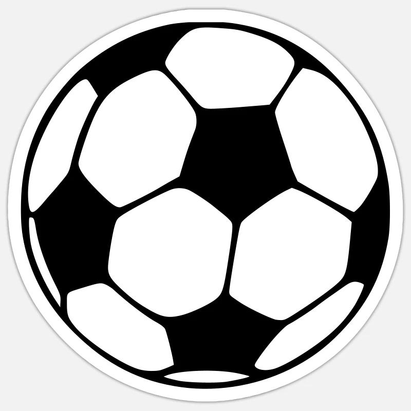 Fußball - Sticker Größe S (10 x 10 cm) - Mattweiß