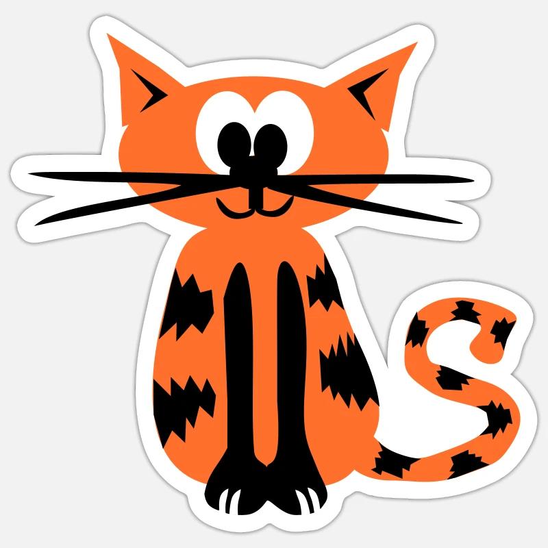 Katze - Sticker Größe S (10 x 10 cm) - Mattweiß