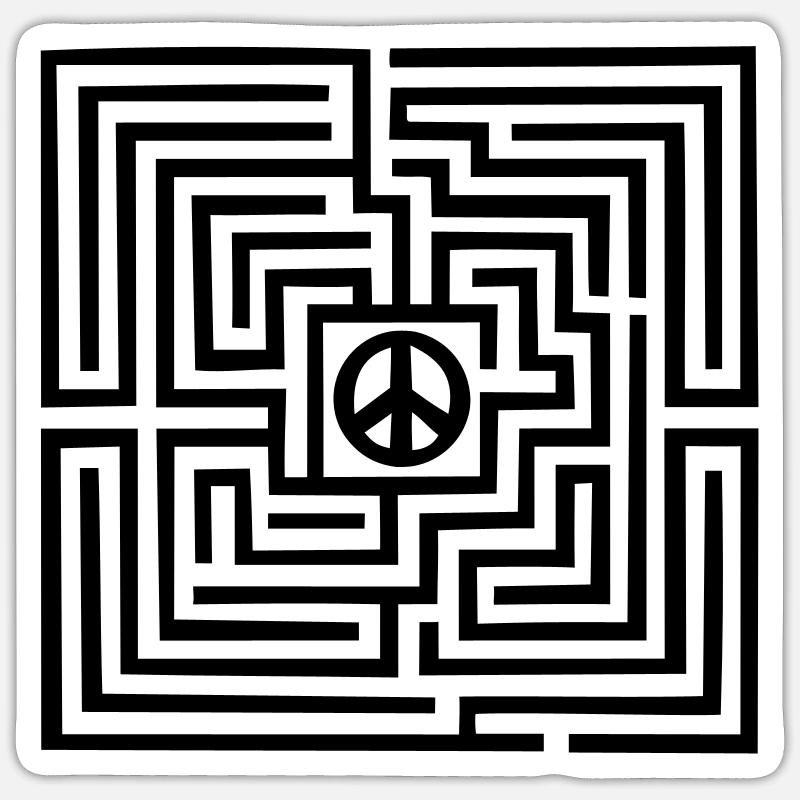 Paix - Peace - Sticker taille S (10 x 10 cm) - blanc mat