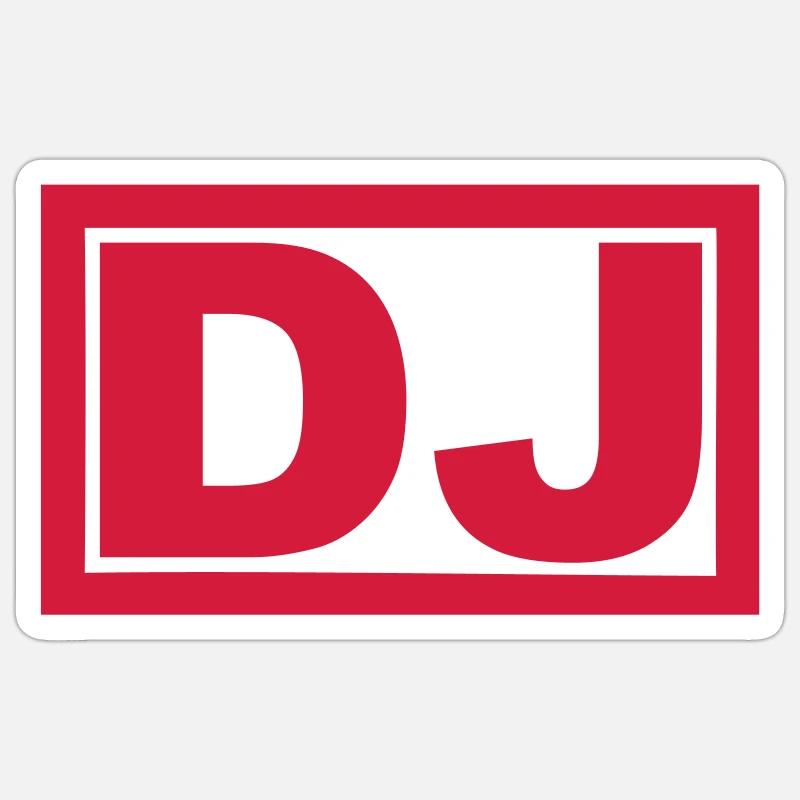 DJ - Sticker taille S (10 x 10 cm) - blanc mat
