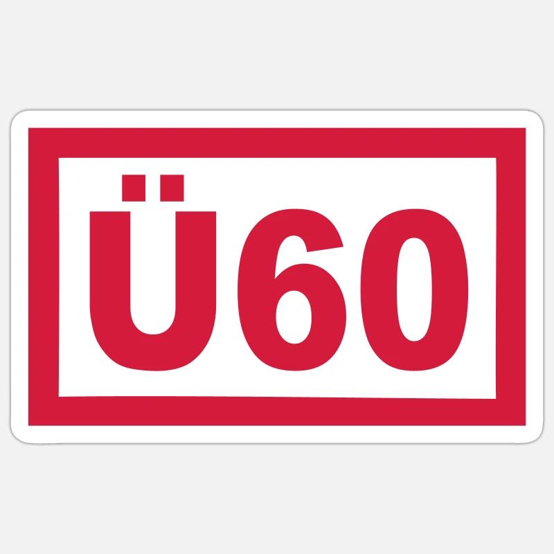60e anniversaire - Sticker taille S (10 x 10 cm) - blanc mat