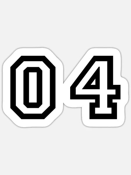 Nummer - 04 - Null vier - Sticker Größe S (10 x 10 cm) - Mattweiß