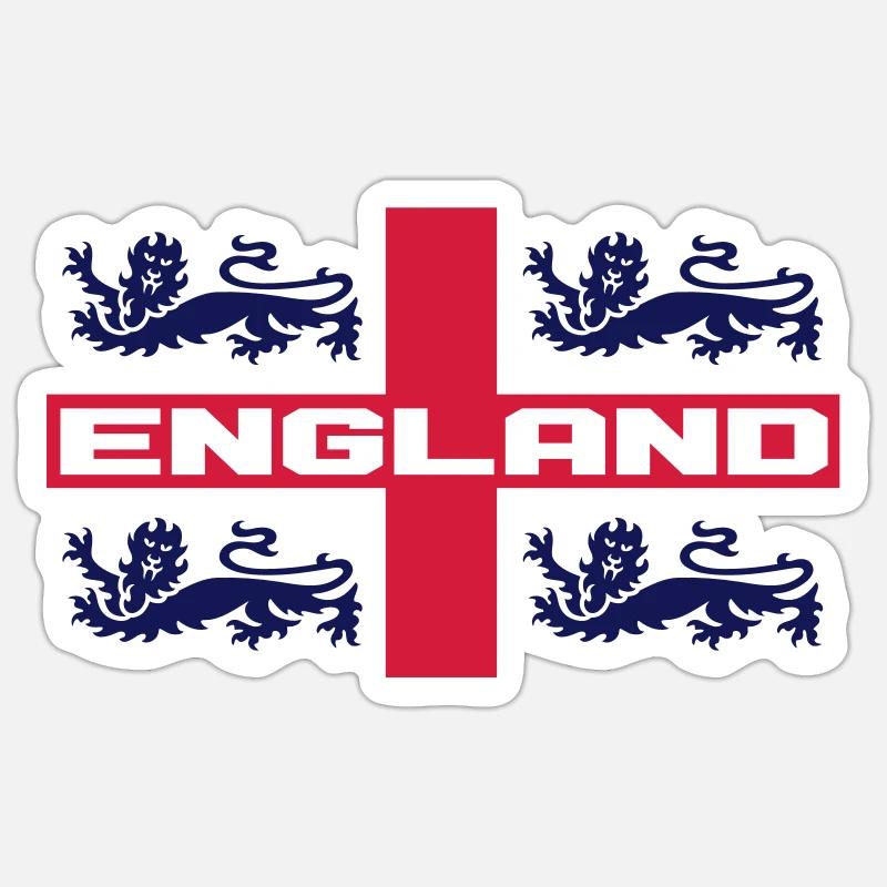 CROSS TEAM ENGLAND - Sticker Größe S (10 x 10 cm) - Mattweiß