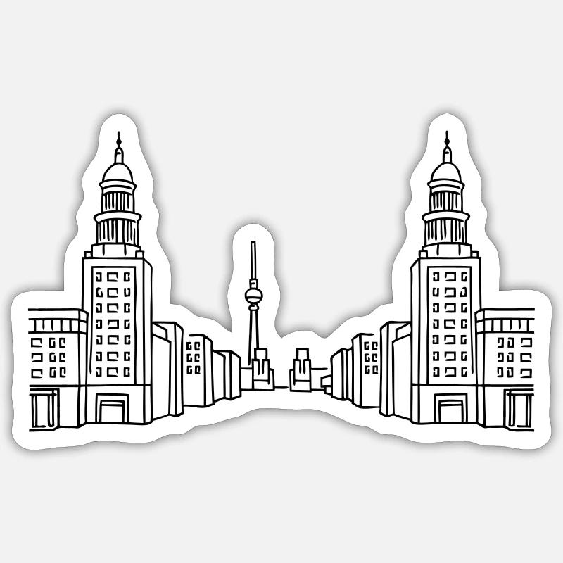 Frankfurter Tor Berlin - Sticker size S (10 x 10 cm) - white matte