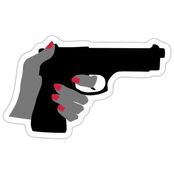 Gun - Sticker size S (10 x 10 cm) - white matte - Front