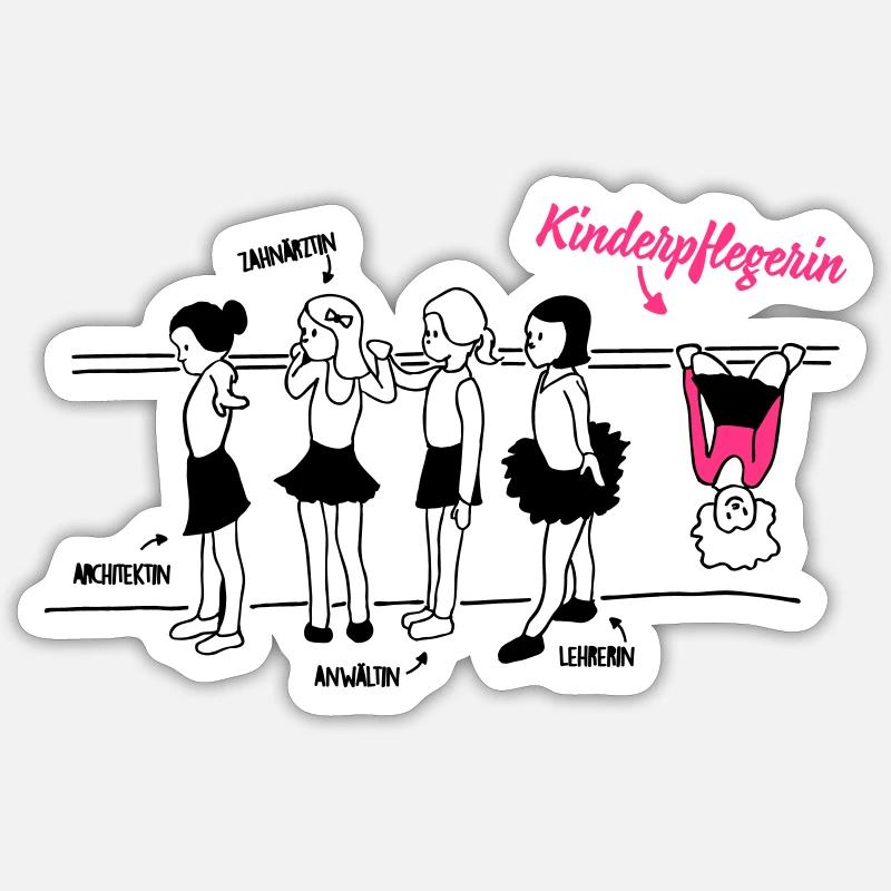 Weil Kinderpflegerinnen die coolsten sind - Sticker Größe S (10 x 10 cm) - Mattweiß