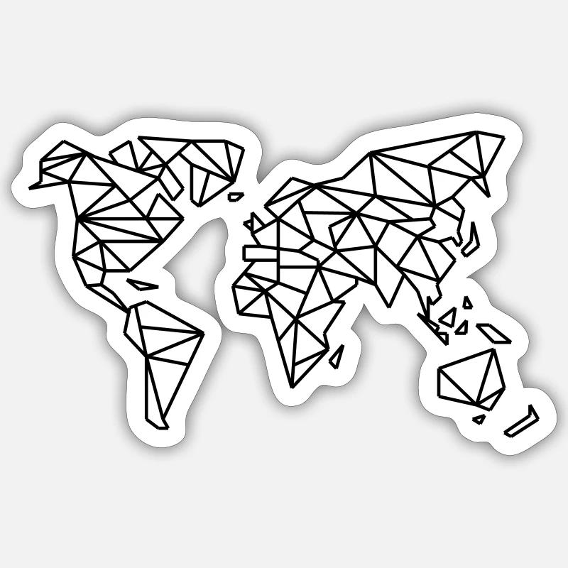 World Map Sticker size S (10 x 10 cm)