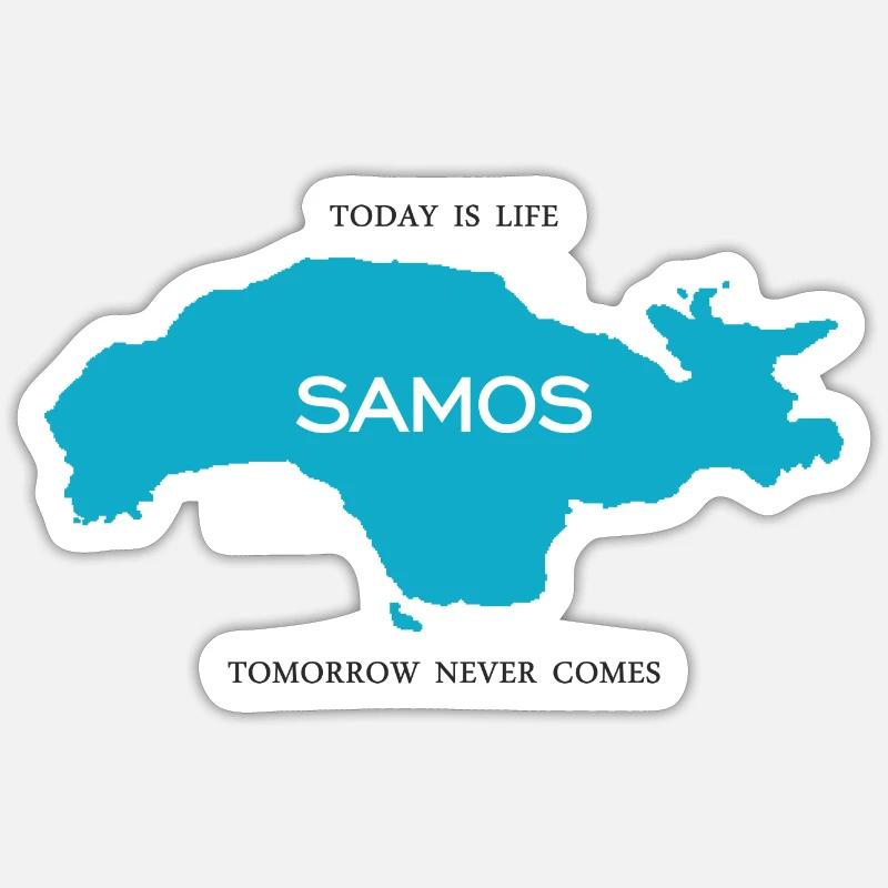 Samos - Today is Life - Sticker size S (10 x 10 cm) - white matte