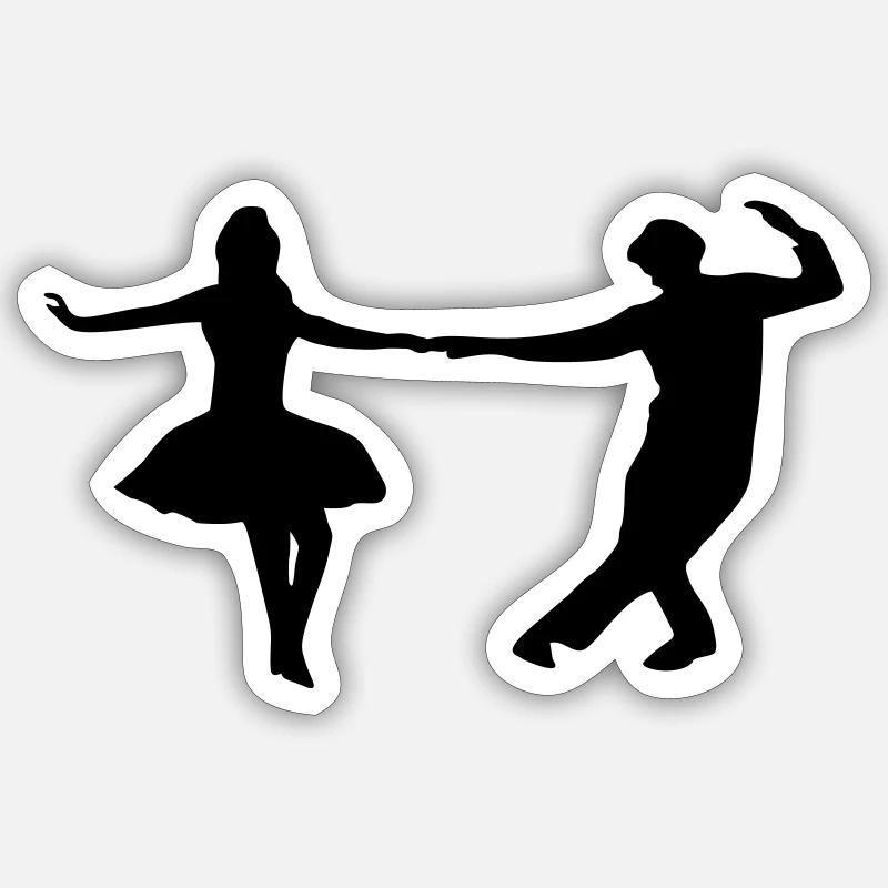 dancing couple Sticker size S (10 x 10 cm)