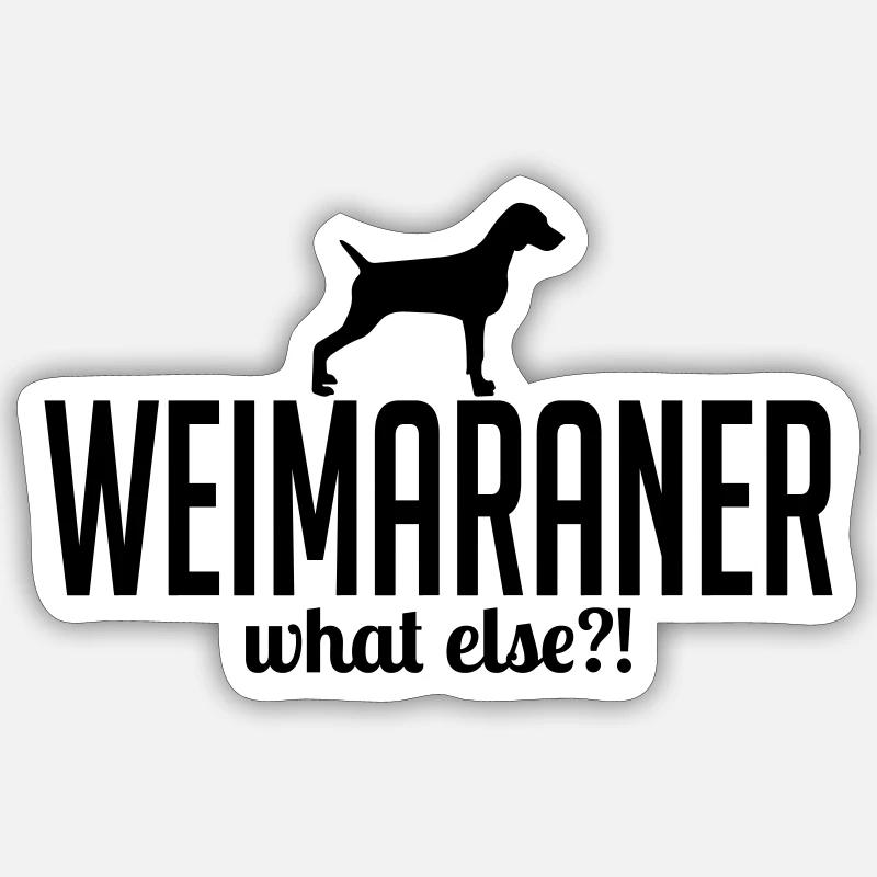 WEIMARANER whatelse - Sticker taille S (10 x 10 cm) - blanc mat