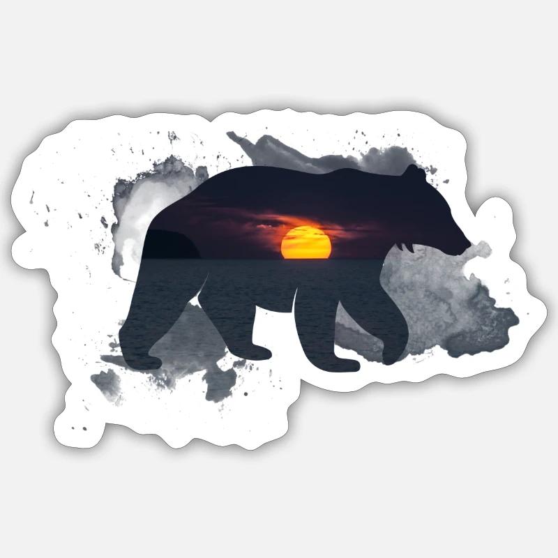 Bär - Sticker Größe S (10 x 10 cm) - Mattweiß