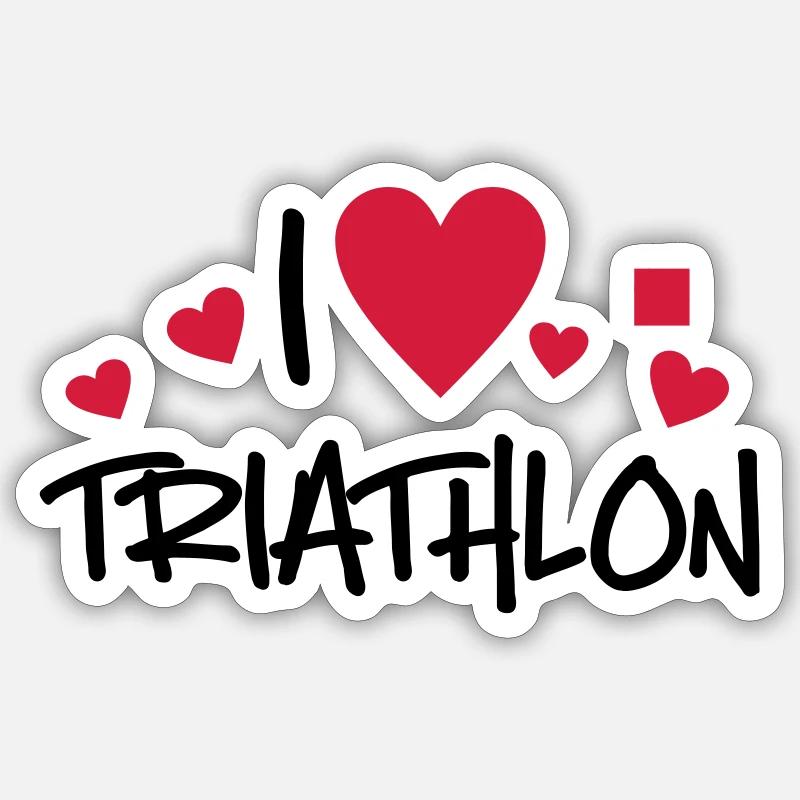 Triathlon - Sticker taille S (10 x 10 cm) - blanc mat
