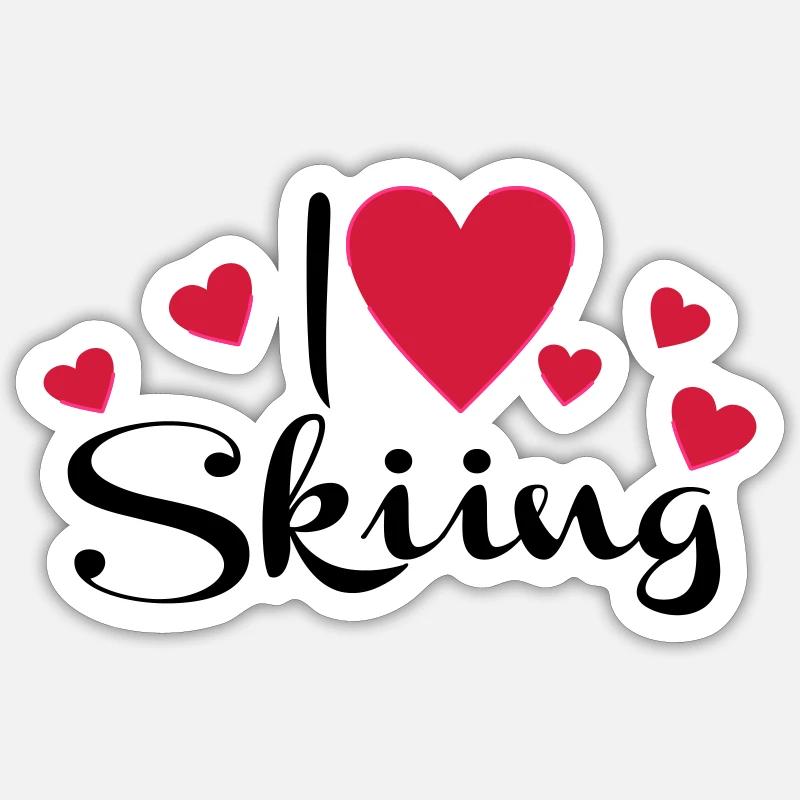 Ski - Sticker taille S (10 x 10 cm) - blanc mat