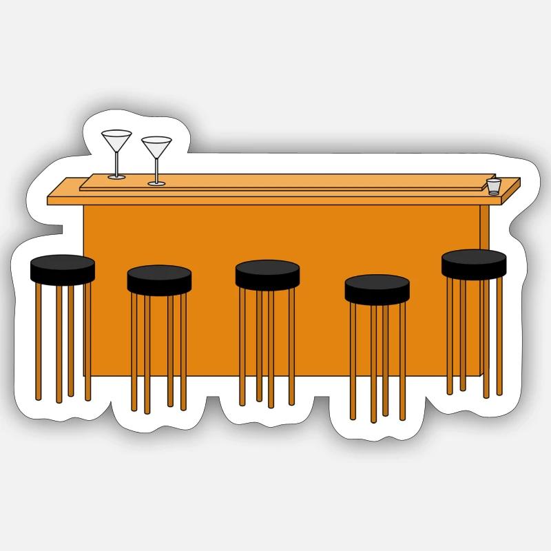 bar - Sticker size S (10 x 10 cm) - white matte