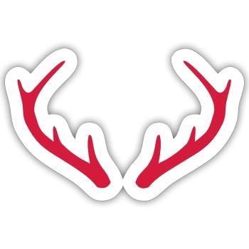 Geweih Hirsch Rentier Geschenk - Sticker Größe S (10 x 10 cm) - Mattweiß - Vorne