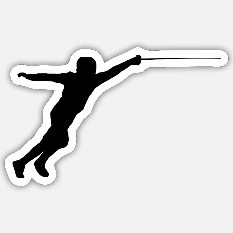 Escrime épée fleurette parade Samurai6 - Sticker taille S (10 x 10 cm) - blanc mat