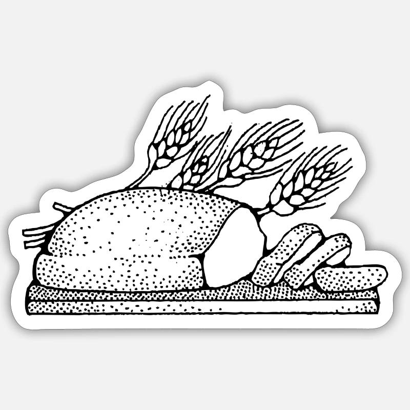brot broetchen crossaint baecker baguette bread bu Sticker Größe S (10 x 10 cm)
